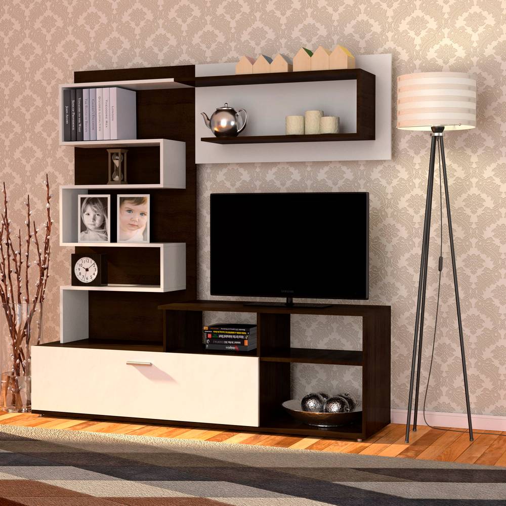 Σύνθεση Τηλεόρασης Jasmin 170×41.5×170εκ Wenge(Σοκολά)-Λευκό TO-JASMIN Σύνθεση Τηλεόρασης Jasmin 170×41.5×170εκ Wenge(Σοκολά)-Λευκό TO-JASMIN