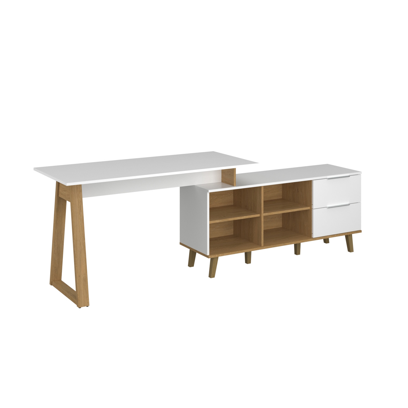 Σύνθεση Γραφείου Neptune Σετ 2τεμ Λευκό Σονόμα TO-NEPTUNESET2