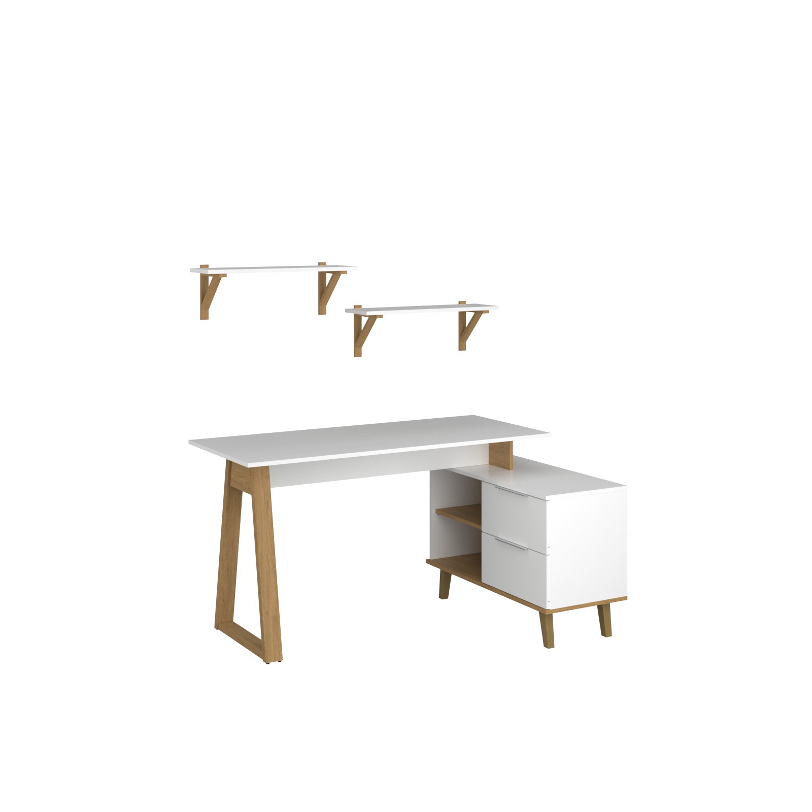 Σύνθεση Γραφείου Neptune Σετ 4τμχ Λευκό Σονόμα TO-NEPTUNESET7