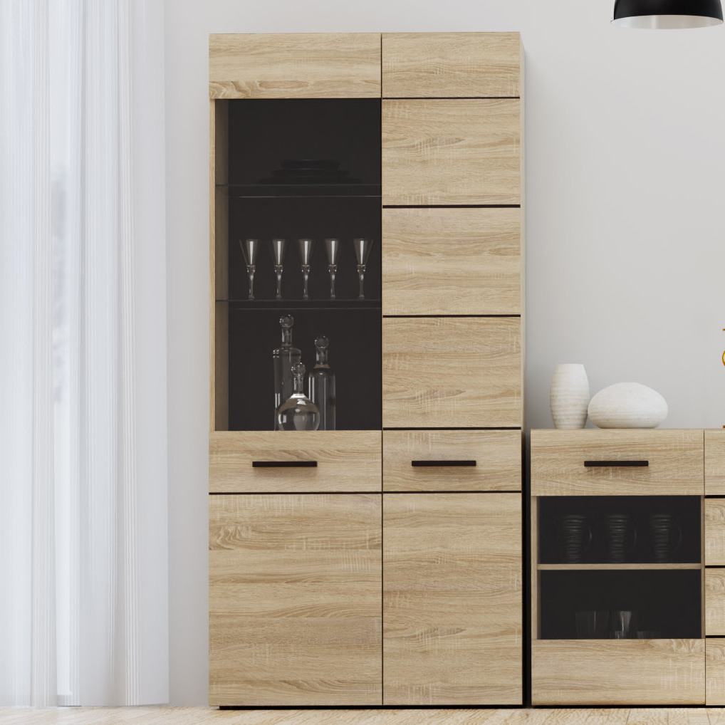 Βιτρίνα Solo Δίφυλλη 90x41x197cm με τζάμι Sonoma με Wenge TO-SOLO1W1D Βιτρίνα Solo Δίφυλλη 90x41x197cm με τζάμι Sonoma με Wenge TO-SOLO1W1D