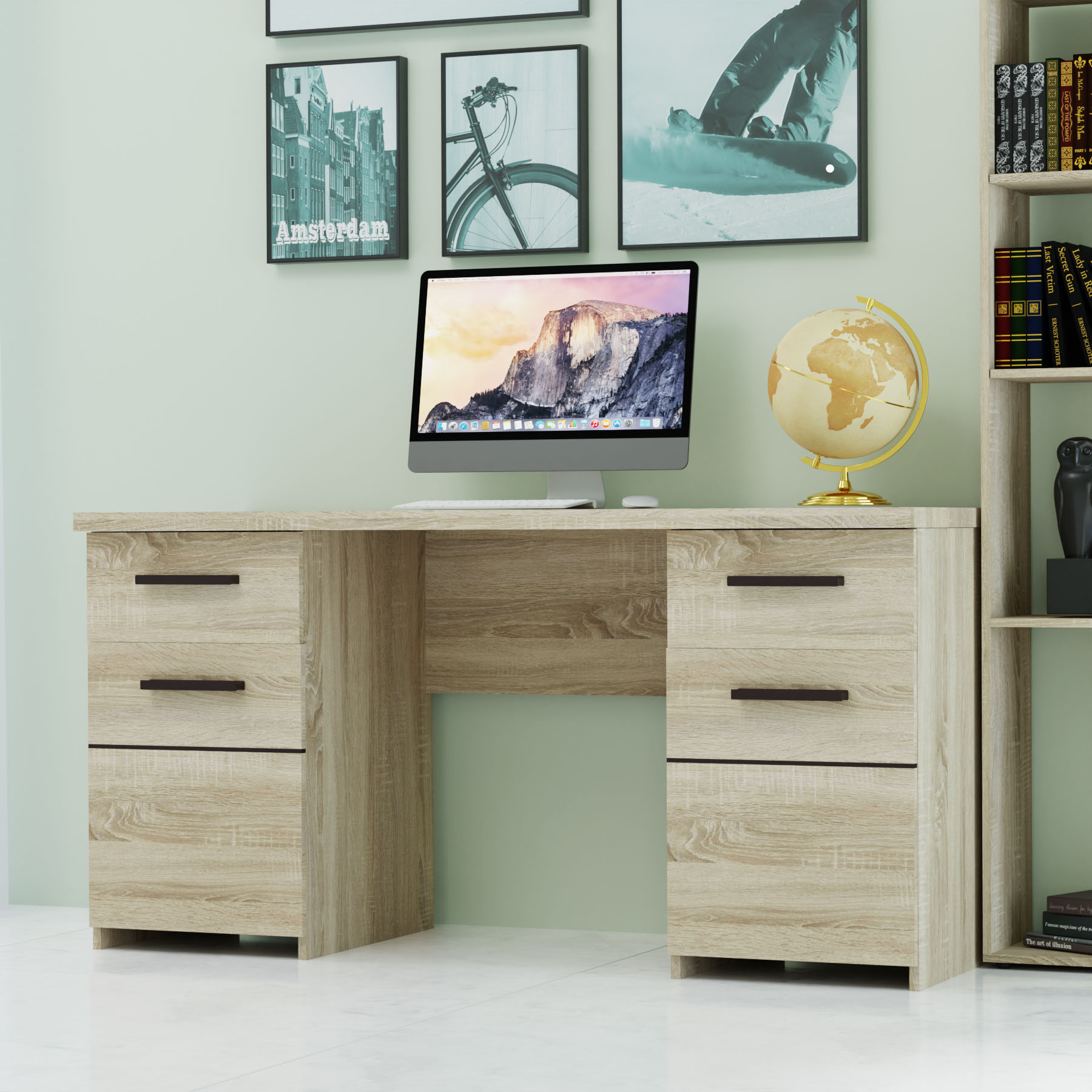 Γραφείο Solo 145 Sonoma με Wenge 145x60x76εκ TO-SOLO2D2S Γραφείο Solo 145 Sonoma με Wenge 145x60x76εκ TO-SOLO2D2S