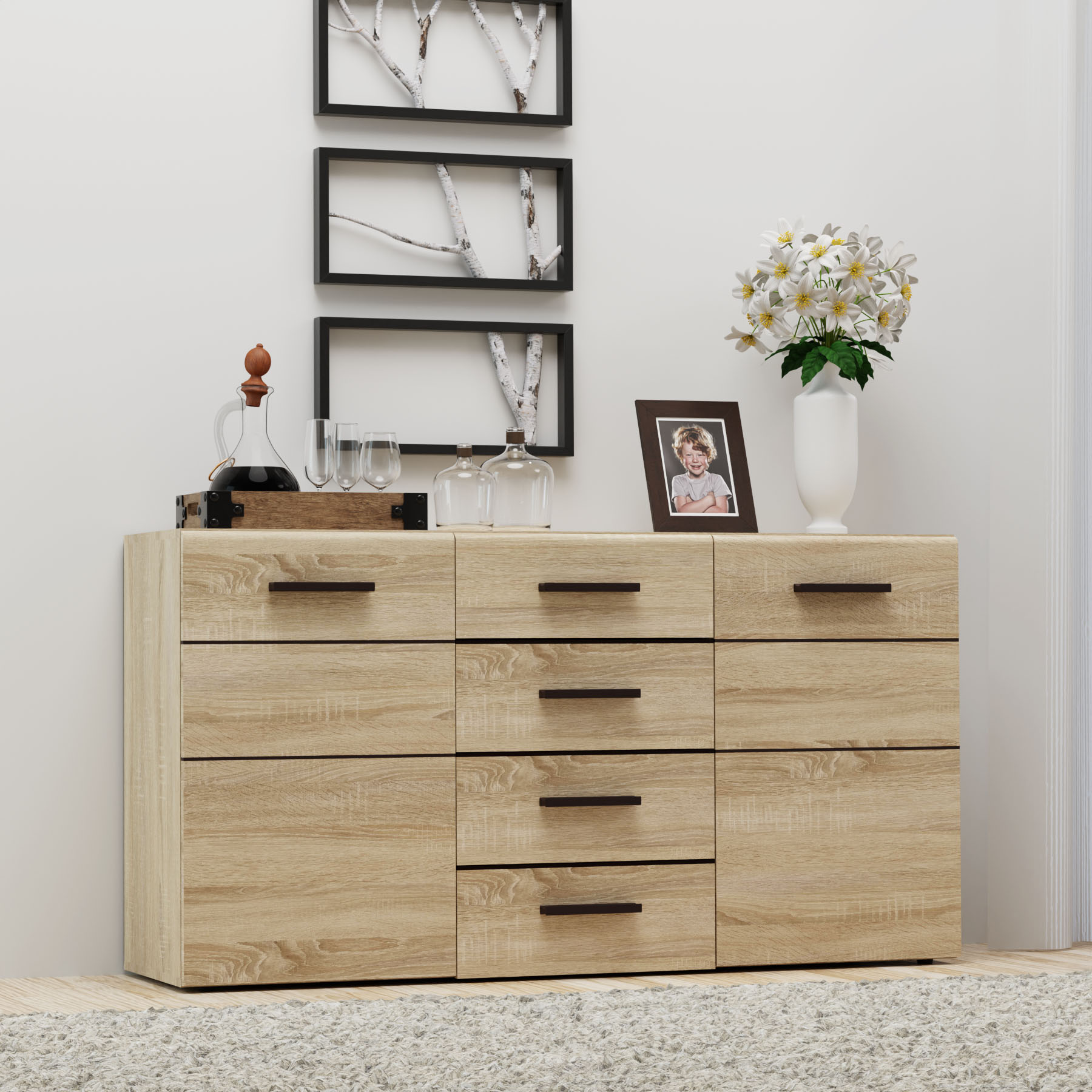 Μπουφές Solo 150x41x82cm Sonoma με Wenge και MDF Καμπυλωτό τελείωμα στις πόρτες. TO-SOLO2D4S Μπουφές Solo 150x41x82cm Sonoma με Wenge και MDF Καμπυλωτό τελείωμα στις πόρτες. TO-SOLO2D4S