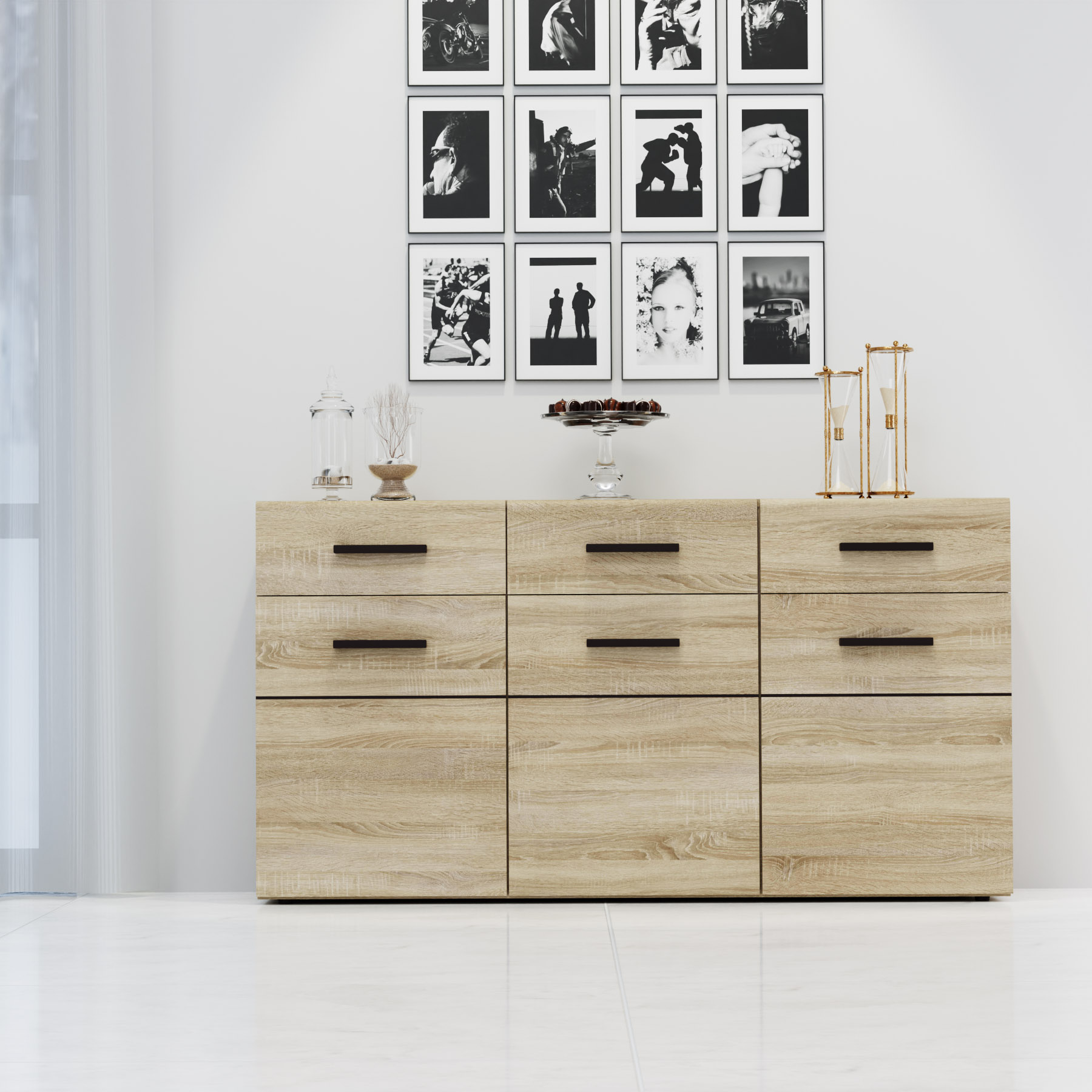 Μπουφές Solo 150x41x82cm Sonoma με Wenge και MDF Καμπυλωτό τελείωμα στις πόρτες TO-SOLO3D3S Μπουφές Solo 150x41x82cm Sonoma με Wenge και MDF Καμπυλωτό τελείωμα στις πόρτες TO-SOLO3D3S