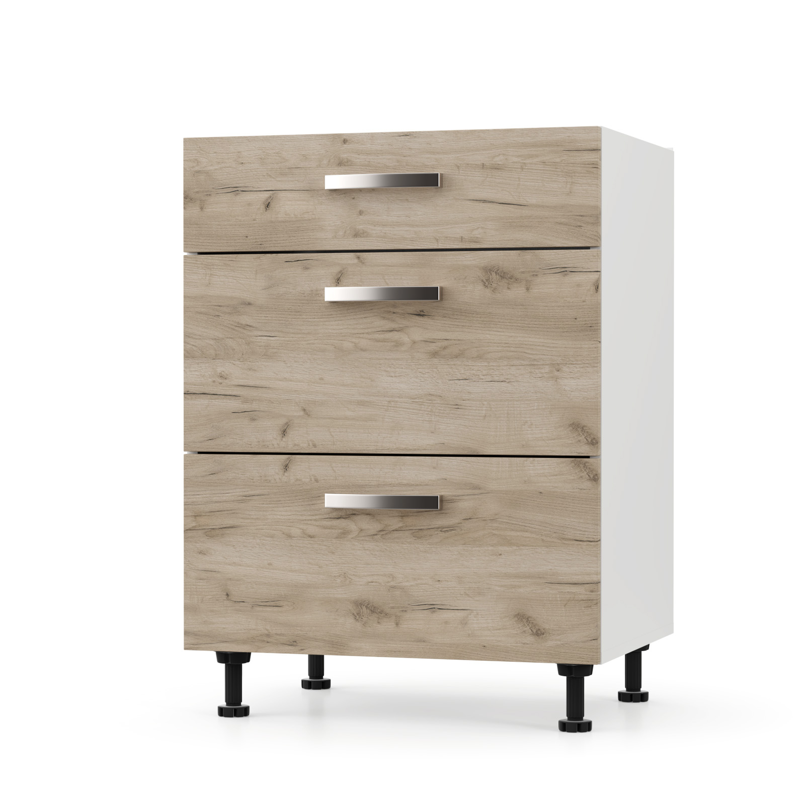 CHARLOTΤE Συρταριέρα 80x46.5x82cm με μεταλλικά χερούλια Δρύς SO-CD803SO