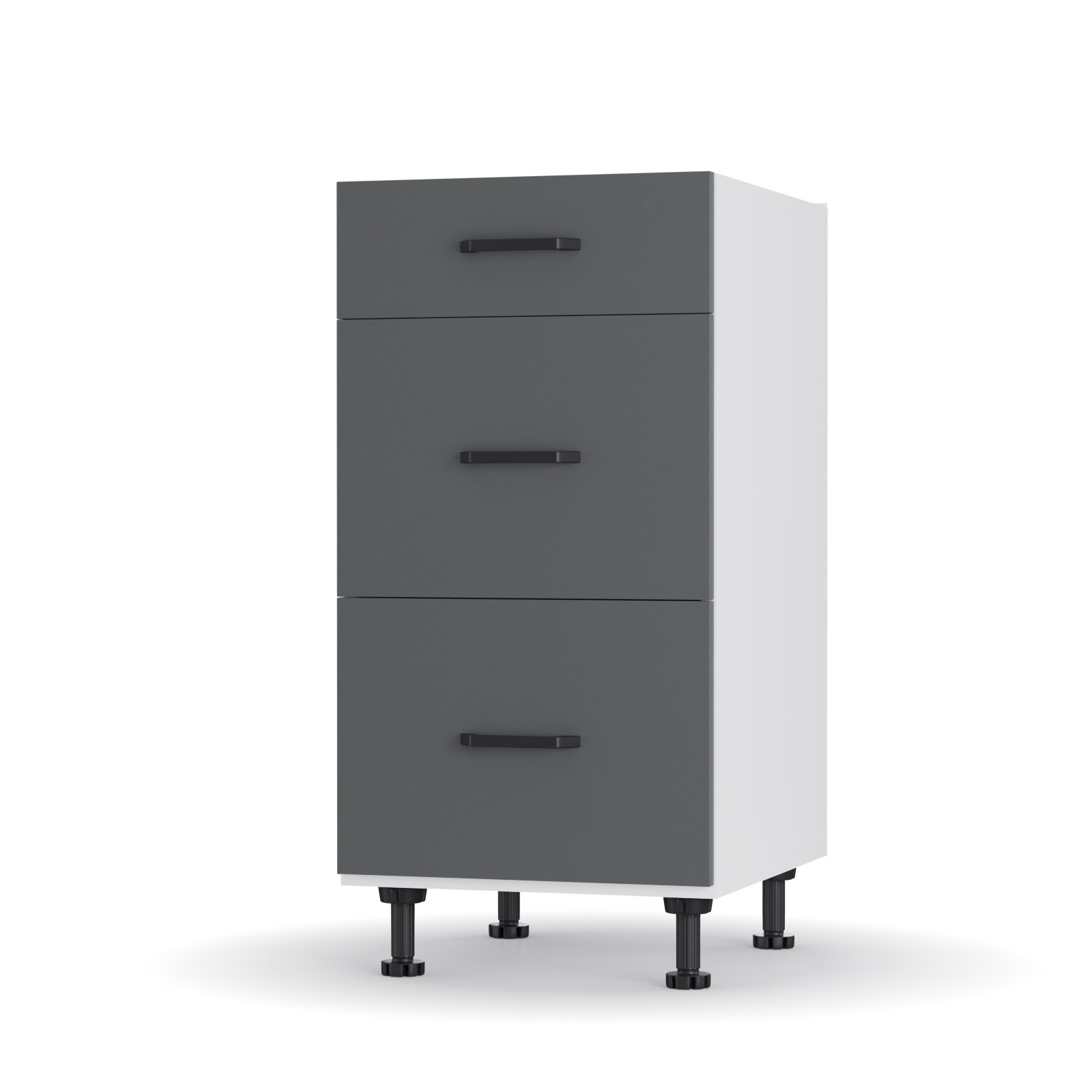 Modest Κάτω Ντουλάπι Συρταριέρα Ανθρακί 40x48x82cm LD1240M03