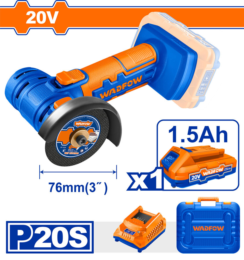 WADFOW MINI ΓΩΝΙΑΚΟΣ ΤΡΟΧΟΣ ΜΠΑΤ. Li-ion 20V / 1.5Ah / 1 ΜΠΑΤΑΡΙΑ (WLAP571) WADFOW MINI ΓΩΝΙΑΚΟΣ ΤΡΟΧΟΣ ΜΠΑΤ. Li-ion 20V / 1.5Ah / 1 ΜΠΑΤΑΡΙΑ (WLAP571)