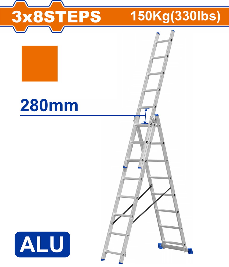 WADFOW ΕΠΑΓΓ. ΣΚΑΛΑ ΑΛΟΥΜ. 3X8 ΣΚΑΛΟΠΑΤΙΑ (WLD6H38) WADFOW ΕΠΑΓΓ. ΣΚΑΛΑ ΑΛΟΥΜ. 3X8 ΣΚΑΛΟΠΑΤΙΑ (WLD6H38)
