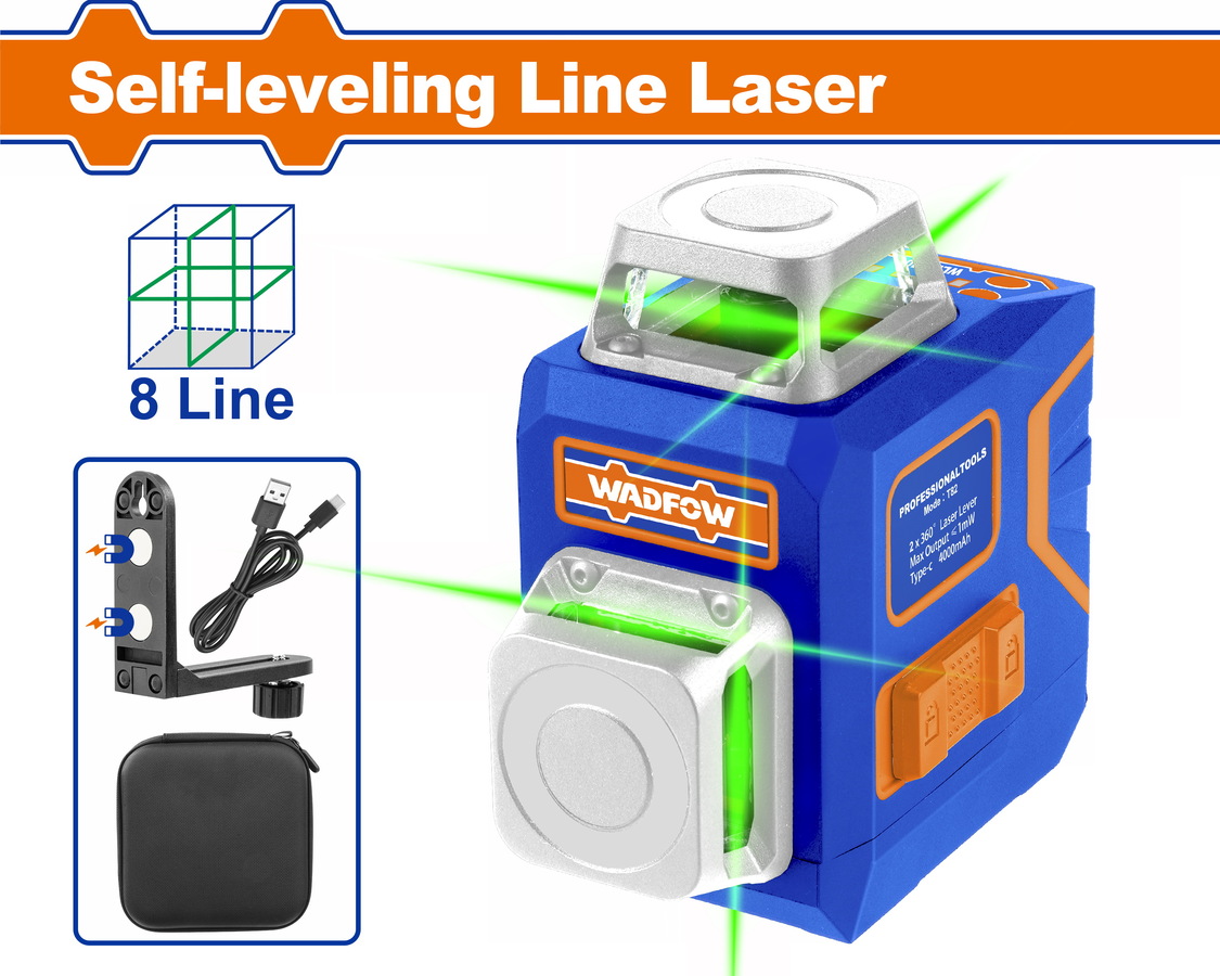 WADFOW ΑΛΦΑΔΙ LASER ΑΥΤΟ-ΟΡΙΖΟΝΤΙΟΥΜΕΝΟ 0-30m 8 LINE ΜΕ ΠΡΑΣΙΝΕΣ ΑΚΤΙΝΕΣ (WLE1M08) WADFOW ΑΛΦΑΔΙ LASER ΑΥΤΟ-ΟΡΙΖΟΝΤΙΟΥΜΕΝΟ 0-30m 8 LINE ΜΕ ΠΡΑΣΙΝΕΣ ΑΚΤΙΝΕΣ (WLE1M08)
