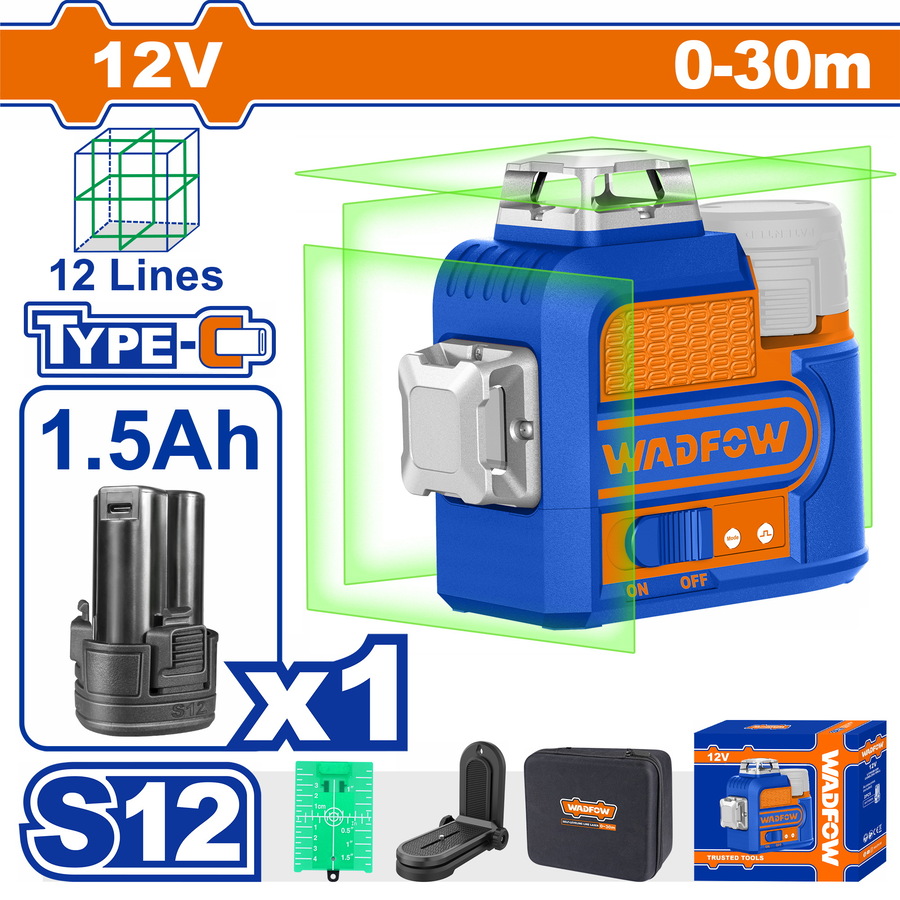 WADFOW ΑΛΦΑΔΙ LASER 12V / 3D ΑΥΤΟ-ΟΡΙΖΟΝΤΙΟΥΜΕΝΟ ΣΤΑΥΡΟΥ 0-30m ΜΕ ΠΡΑΣΙΝΕΣ ΑΚΤΙΝΕΣ (WLE8M12) WADFOW ΑΛΦΑΔΙ LASER 12V / 3D ΑΥΤΟ-ΟΡΙΖΟΝΤΙΟΥΜΕΝΟ ΣΤΑΥΡΟΥ 0-30m ΜΕ ΠΡΑΣΙΝΕΣ ΑΚΤΙΝΕΣ (WLE8M12)