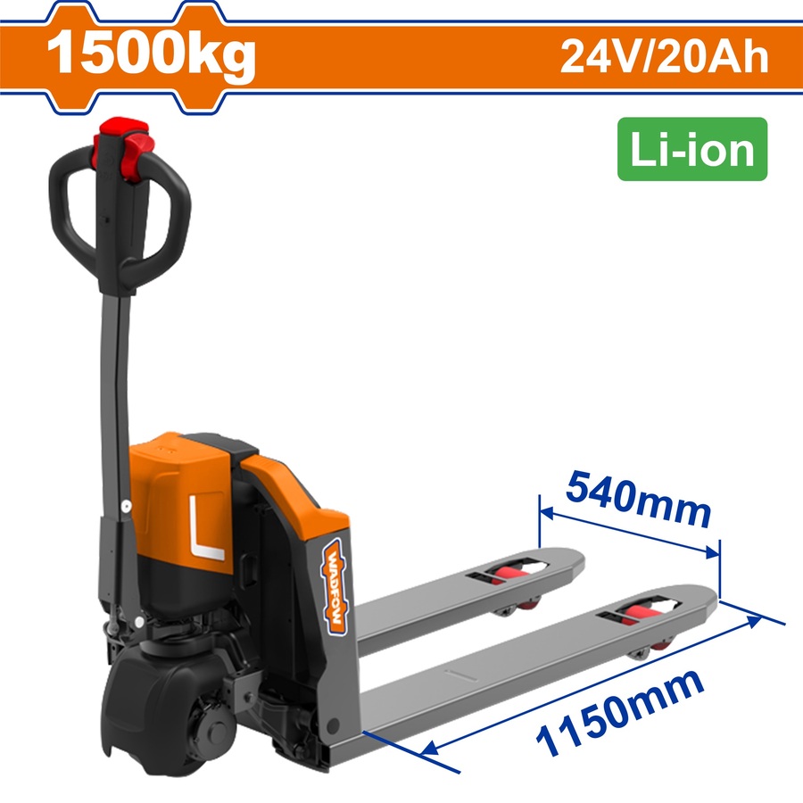 WADFOW ΗΛΕΚΤΡΙΚΟ ΠΑΛΕΤΟΦΟΡΟ 1.500Kg / Li-ion 24V-20Ah (WNHLR15) WADFOW ΗΛΕΚΤΡΙΚΟ ΠΑΛΕΤΟΦΟΡΟ 1.500Kg / Li-ion 24V-20Ah (WNHLR15)