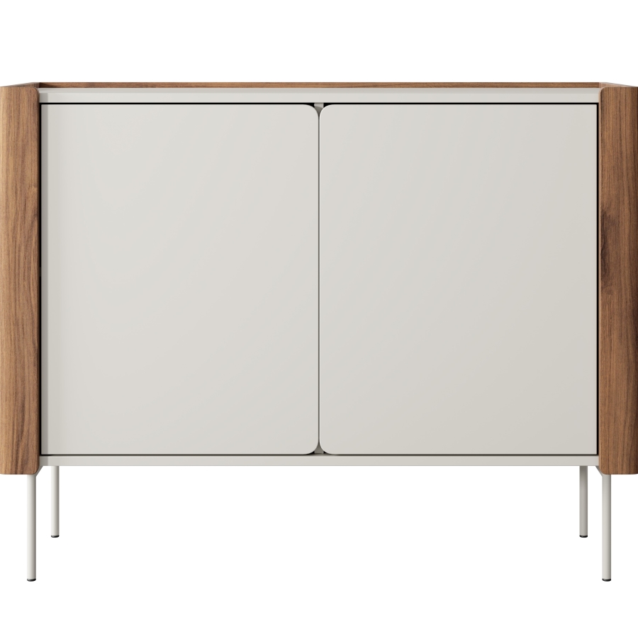 Μπουφές Wrap Λευκό Kazmir + Καρυδιά 105x82x39cm