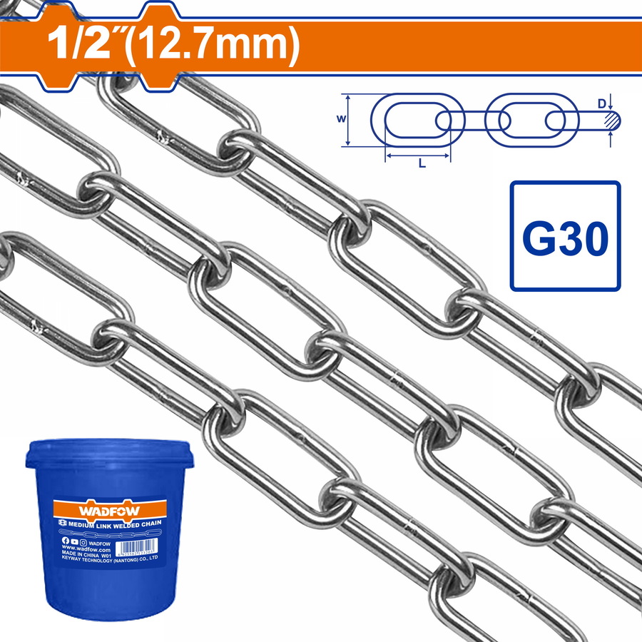 WADFOW ΑΛΥΣΙΔΑ ΓΑΛΒ. 12.7mm / 25Kg / 8m (WTLT1B12) WADFOW ΑΛΥΣΙΔΑ ΓΑΛΒ. 12.7mm / 25Kg / 8m (WTLT1B12)