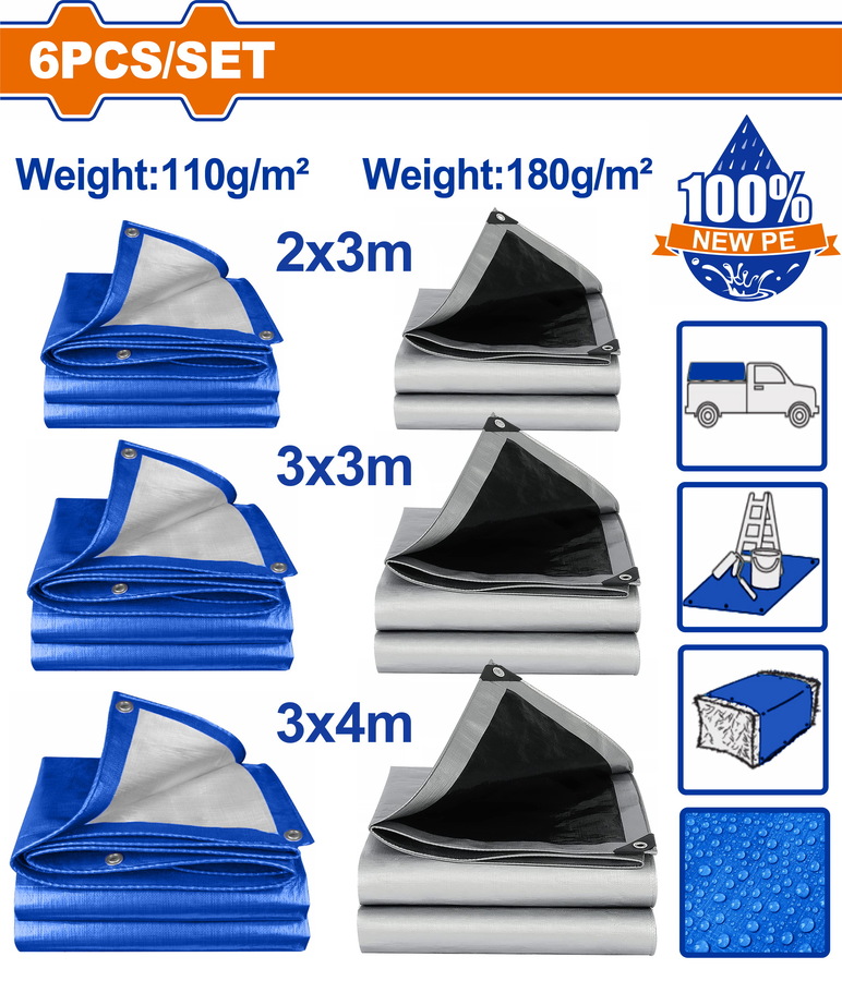WADFOW ΣΕΤ ΜΟΥΣΑΜΑΔΕΣ ΑΔΙΑΒΡΟΧΟΙ 110gr/m2 & 180gr/m2 6 ΤΕΜ ONE PROMOTION (WTQ9106) WADFOW ΣΕΤ ΜΟΥΣΑΜΑΔΕΣ ΑΔΙΑΒΡΟΧΟΙ 110gr/m2 & 180gr/m2 6 ΤΕΜ ONE PROMOTION (WTQ9106)