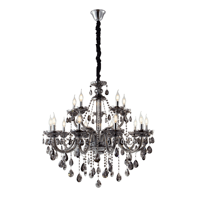 Artekko Chandelier Kiky Πολυέλαιος 15φωτος Ανθρακί Κρύσταλλο (90x90x90)cm Artekko 023-3020 Artekko Chandelier Kiky Πολυέλαιος 15φωτος Ανθρακί Κρύσταλλο (90x90x90)cm Artekko 023-3020