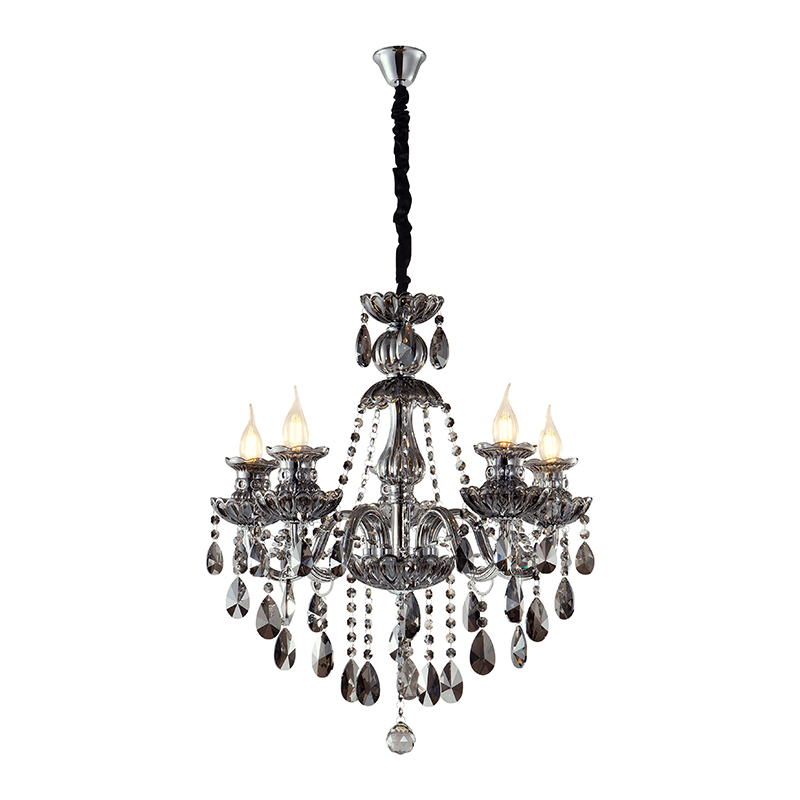 Artekko Chandelier Riky Πολυέλαιος 5φωτος Ανθρακί Κρύσταλλο (60x60x70)cm Artekko 023-3140 Artekko Chandelier Riky Πολυέλαιος 5φωτος Ανθρακί Κρύσταλλο (60x60x70)cm Artekko 023-3140