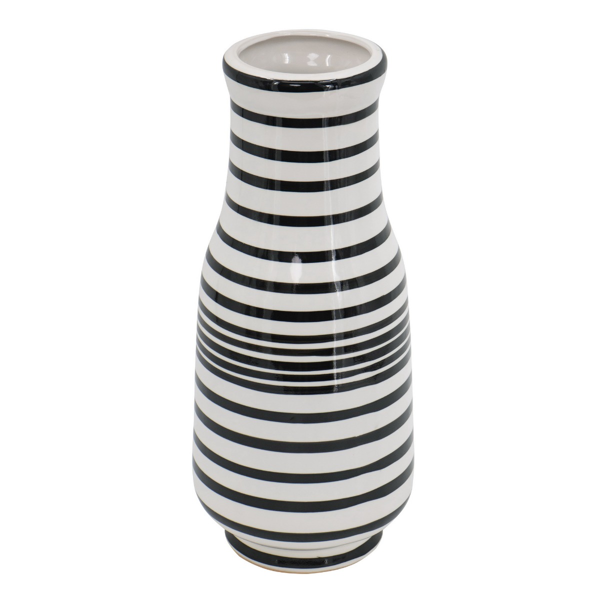 Artekko Zebra Κεραμικό Βάζο Ριγέ σε Λευκό και Μαύρο (17.7×17.7×45.7)cm Artekko 14466 Artekko Zebra Κεραμικό Βάζο Ριγέ σε Λευκό και Μαύρο (17.7×17.7×45.7)cm Artekko 14466