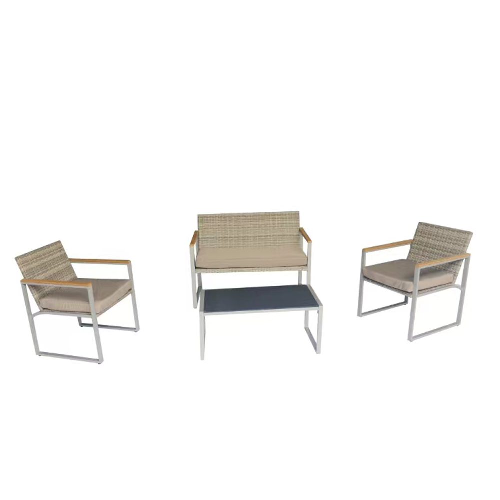 Artekko Rattan Διθέσιος Καναπές (115x60x80)cm 2x Πολυθρόνες (60x60x75)cm και Τραπέζι με Μαύρο Τζάμι (85x46x40)cm Γκρι Ανοιχτό Μεταλλικό Σκελετό με Ξύλο Πλαστικ Ρατάν και Μπεζ Μαξιλάρια Σετ/4 Artekko 248-6001 Artekko Rattan Διθέσιος Καναπές (115x60x80)cm 2x Πολυθρόνες (60x60x75)cm και Τραπέζι με Μαύρο Τζάμι (85x46x40)cm Γκρι Ανοιχτό Μεταλλικό Σκελετό με Ξύλο Πλαστικ Ρατάν και Μπεζ Μαξιλάρια Σετ/4 Artekko 248-6001