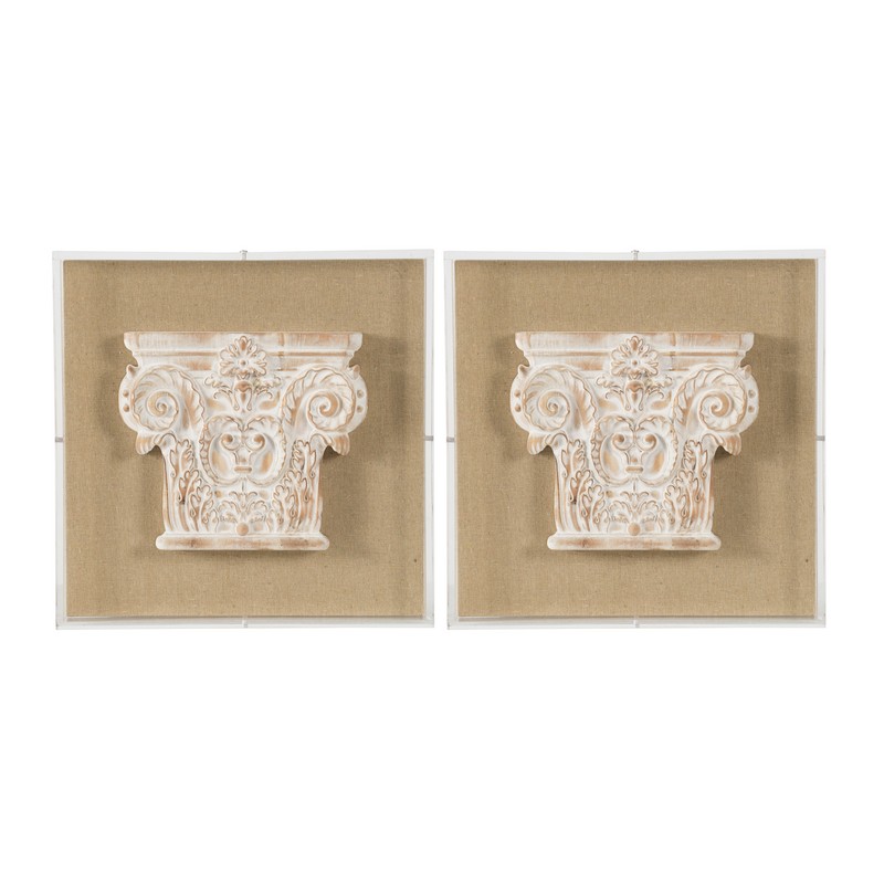 Artekko Antiquity Μπεζ Διακοσμητικό Τοίχου με Κύωνες MDF (35x35x4)cm Σετ/2 Artekko 2744-DS Artekko Antiquity Μπεζ Διακοσμητικό Τοίχου με Κύωνες MDF (35x35x4)cm Σετ/2 Artekko 2744-DS