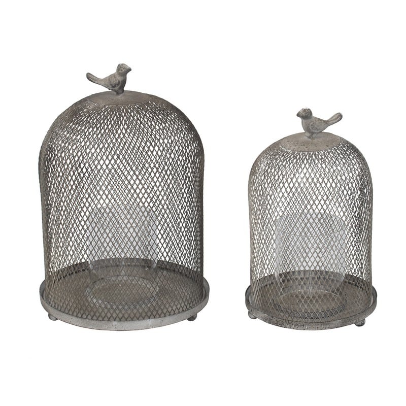 Artekko Bird Cage Αντικέ Γκρι Μεταλλικό Κηροπήγιο σαν Κλουβί (21.6×21.6×33)cm 2pcs Artekko 30969 Artekko Bird Cage Αντικέ Γκρι Μεταλλικό Κηροπήγιο σαν Κλουβί (21.6×21.6×33)cm 2pcs Artekko 30969