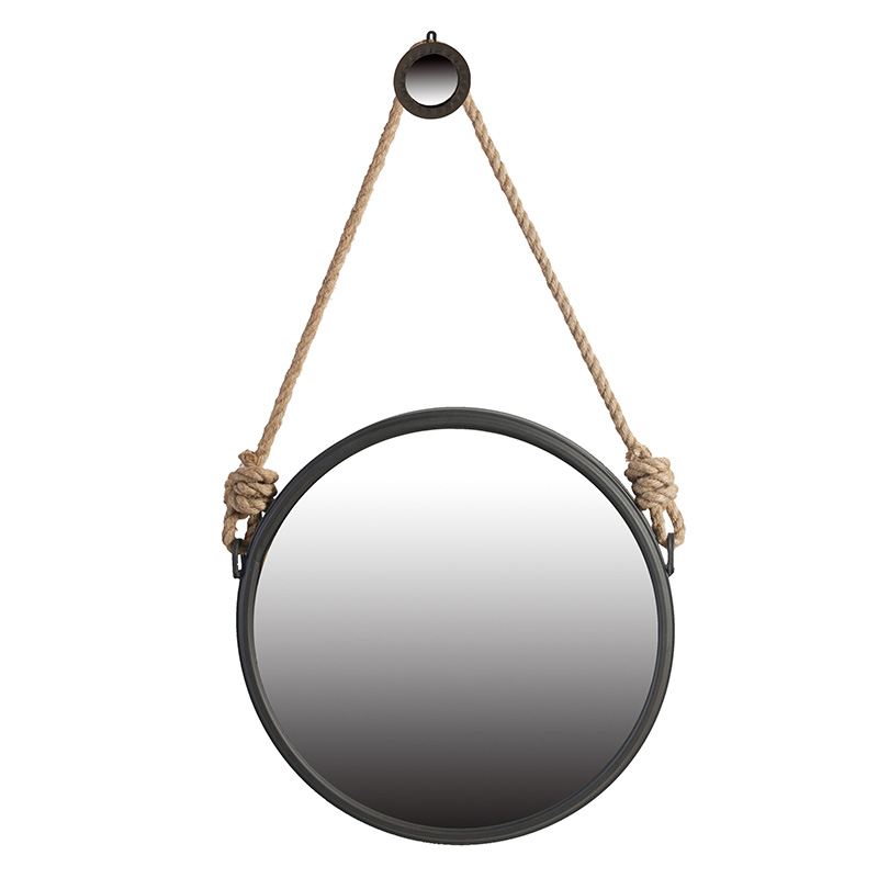 Artekko Mirror Καθρέπτης Τοίχου Μέταλλo/Γυαλί/Σχοινί Μαύρο (49.5×4.5×49.5)cm Artekko 36400 Artekko Mirror Καθρέπτης Τοίχου Μέταλλo/Γυαλί/Σχοινί Μαύρο (49.5×4.5×49.5)cm Artekko 36400