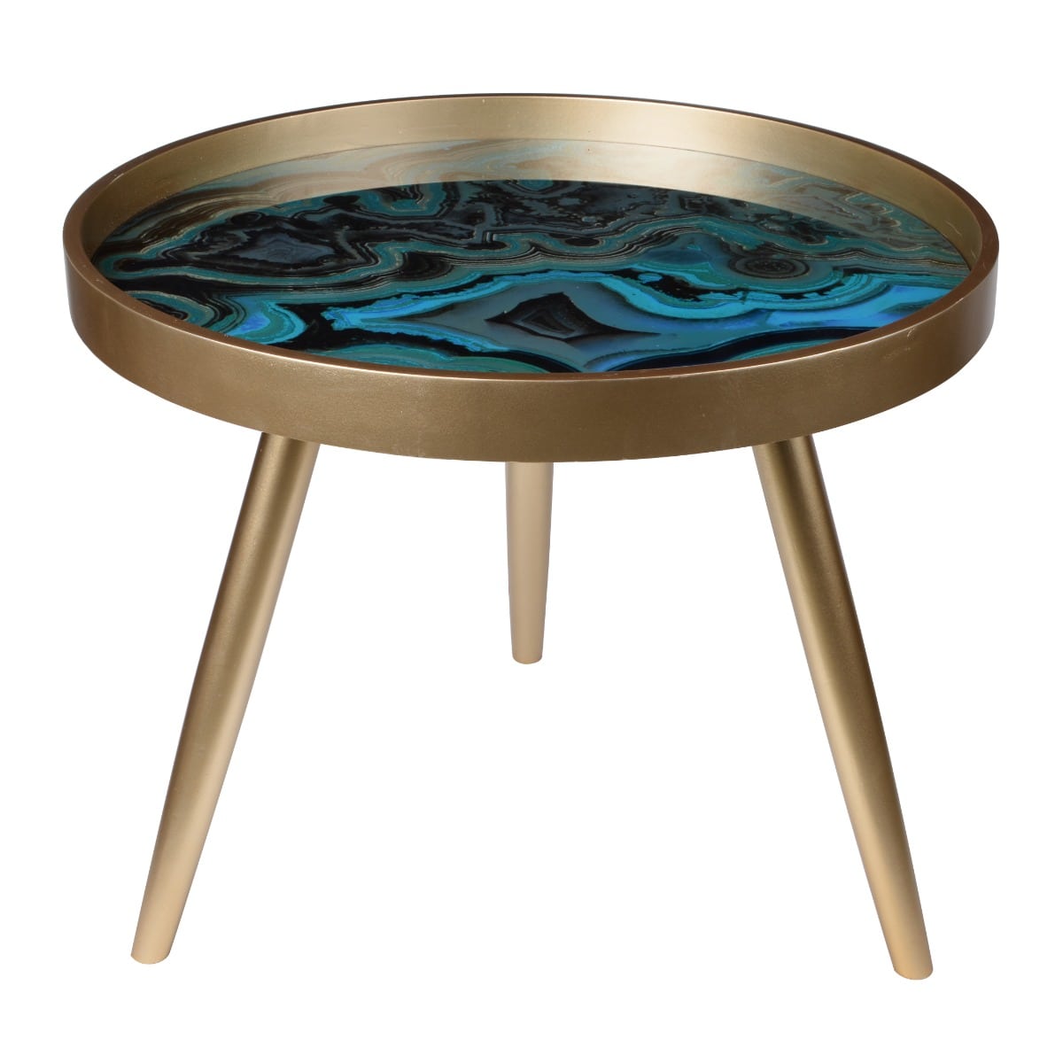 Artekko Neellurs Τραπεζάκι με Μπλέ Περιδίνηση (60x60x49)cm Artekko 41010-BLUE Artekko Neellurs Τραπεζάκι με Μπλέ Περιδίνηση (60x60x49)cm Artekko 41010-BLUE