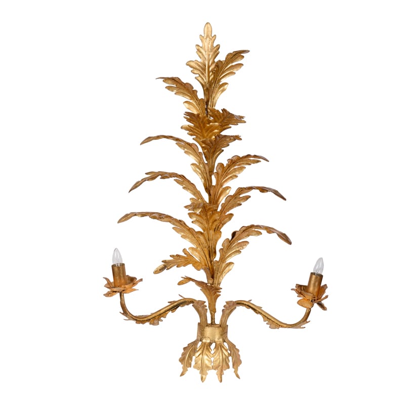 Artekko Palm Φωτιστικό Απλίκα με 2 Λάμπες (E14) Μεταλλικό Χρυσό (52x23x90)cm Artekko 44000-DS Artekko Palm Φωτιστικό Απλίκα με 2 Λάμπες (E14) Μεταλλικό Χρυσό (52x23x90)cm Artekko 44000-DS