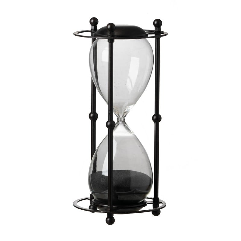 Artekko Hourglass Κλεψύδρα Διακοσμητική σε Μεταλλική Βάση Μαύρη (15.8×15.8×33)cm Artekko 44360-BLAC