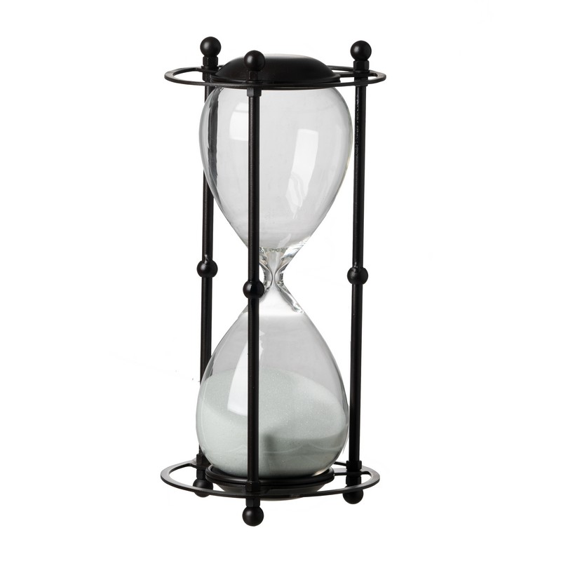 Artekko Hourglass Μαύρη Διακοσμητική Κλεψύδρα σε Μεταλλική Βάση με Λευκή Άμμο (15.8×15.8×33)cm Artekko 44360-WHIT Artekko Hourglass Μαύρη Διακοσμητική Κλεψύδρα σε Μεταλλική Βάση με Λευκή Άμμο (15.8×15.8×33)cm Artekko 44360-WHIT