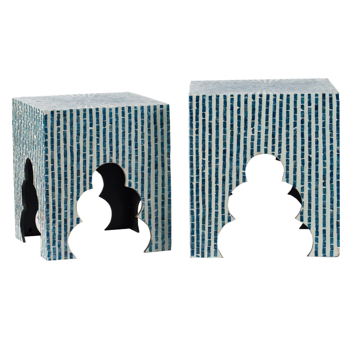 Artekko Ivory Βοηθητικά Τραπεζάκια Σκαμπό MDF Capiz Μπλε (45x45x50.5)cm Σετ/2 Artekko 44826-BLUE Artekko Ivory Βοηθητικά Τραπεζάκια Σκαμπό MDF Capiz Μπλε (45x45x50.5)cm Σετ/2 Artekko 44826-BLUE