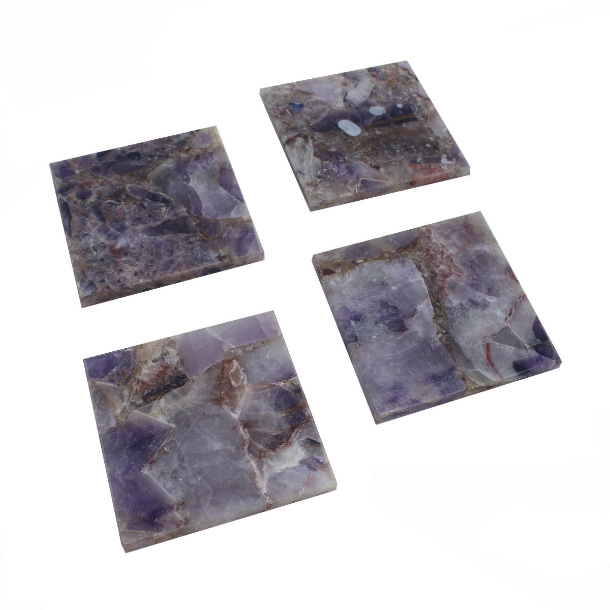 Artekko Quartz Σουβέρ από Χαλαζία Μοβ (10x10x1.1)cm Σετ/4 Artekko 44887-PURP