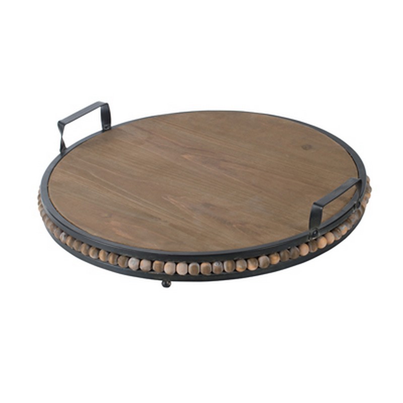 Artekko Tray Δίσκος Διακοσμητικός Ξύλο/Μέταλλο Καφέ/Μαύρο (45x45x9)cm Artekko 45223