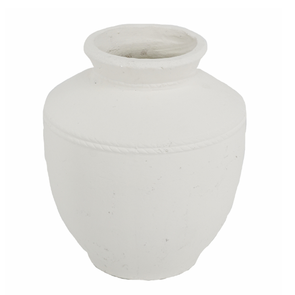 Artekko Antique Βάζο από Τερακότα Λευκό (35x35x40)cm Artekko 460274