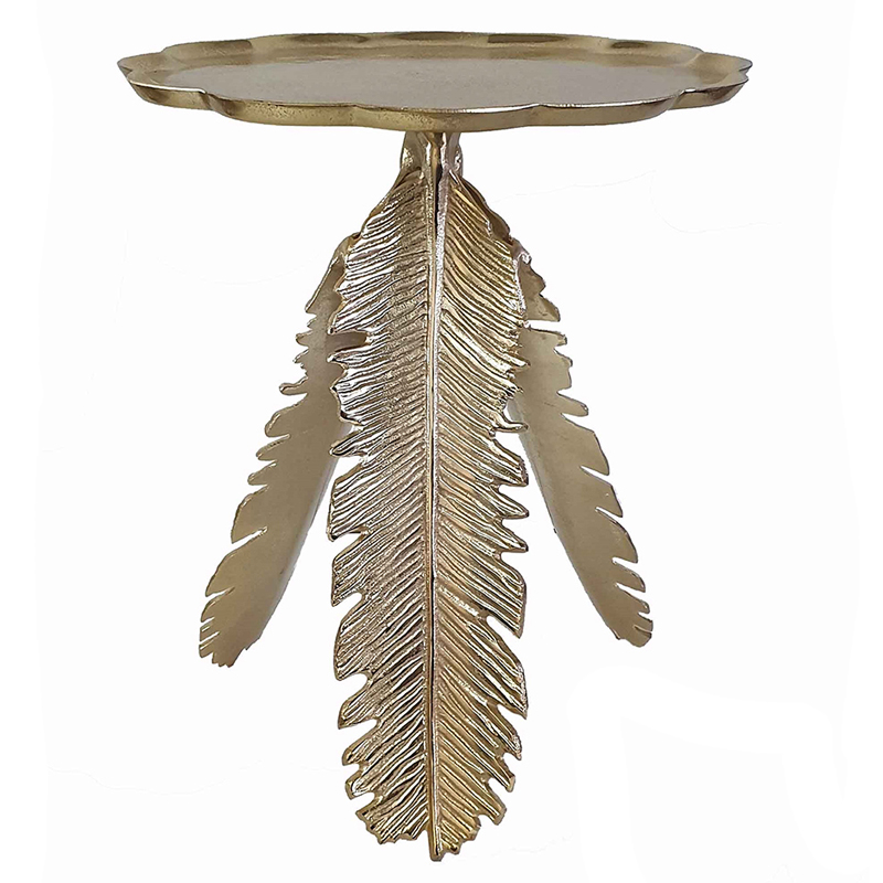 Artekko Feather Τραπέζι Βοηθητικό Μεταλλικό Χρυσό (42.5×42.5×51)cm Artekko 48440-GOLD