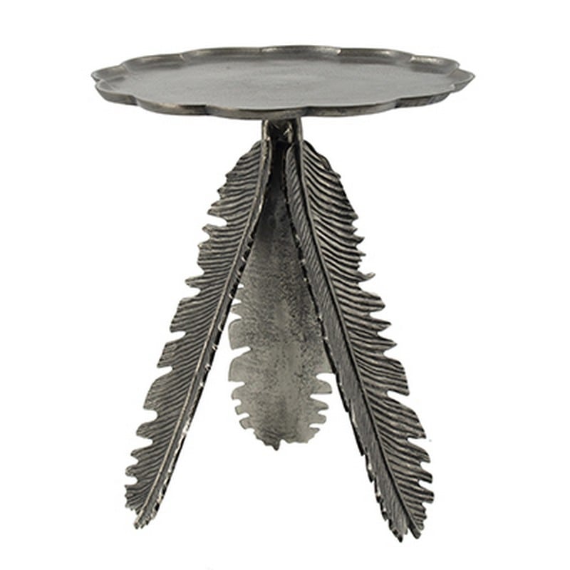 Artekko Feather Τραπέζι Βοηθητικό Μεταλλικό Ασημί Γκρι (43x43x50)cm Artekko 48440 Artekko Feather Τραπέζι Βοηθητικό Μεταλλικό Ασημί Γκρι (43x43x50)cm Artekko 48440