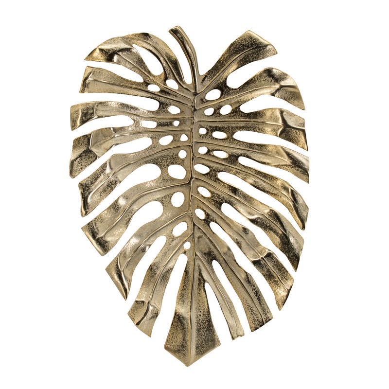 Artekko Monstera Διακοσμτική Πιατέλα Μέταλλο Χρυσό (48x34x3.5)cm Artekko 48668 Artekko Monstera Διακοσμτική Πιατέλα Μέταλλο Χρυσό (48x34x3.5)cm Artekko 48668