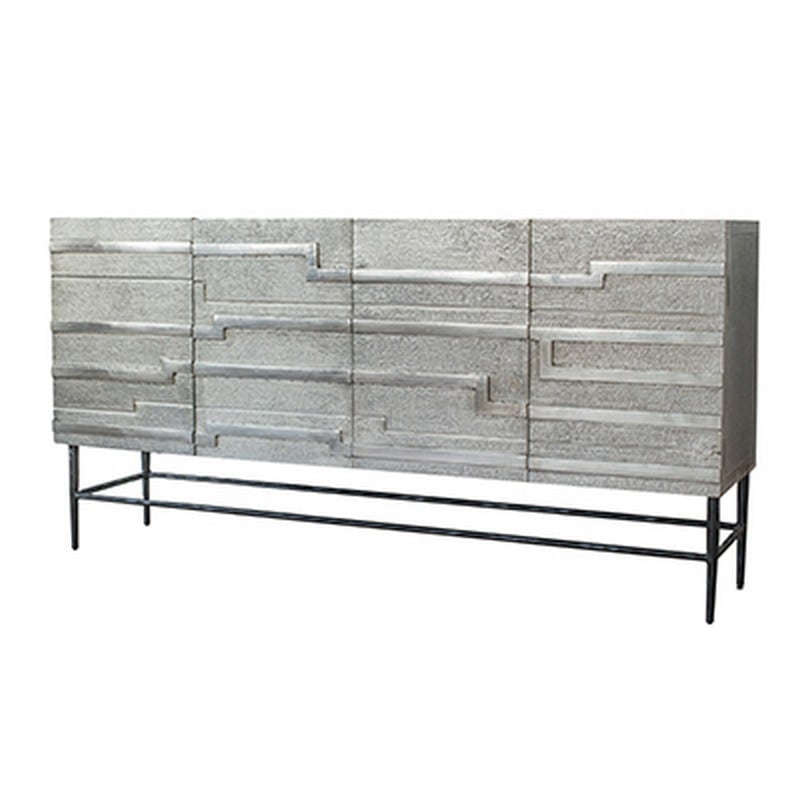 Artekko Sur Ασημί Μπουφές από Ορείχαλκο και Ξύλο (150x37x76) Artekko 48678 Artekko Sur Ασημί Μπουφές από Ορείχαλκο και Ξύλο (150x37x76) Artekko 48678