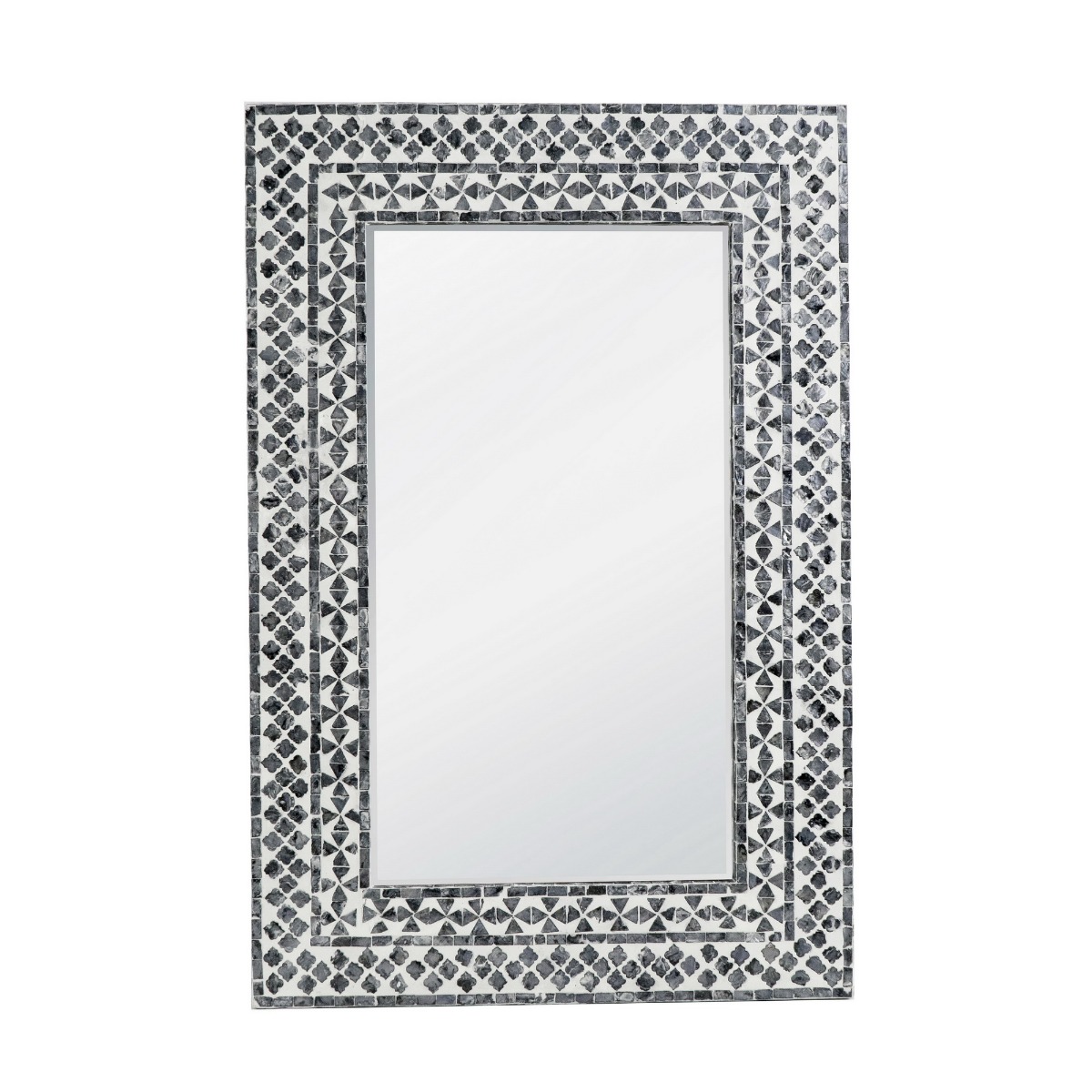 Artekko Ivory Καθρέπτης Τοίχου MDF Capiz Γυαλί Ασπρόμαυρο (61x2x91)cm Artekko 48758 Artekko Ivory Καθρέπτης Τοίχου MDF Capiz Γυαλί Ασπρόμαυρο (61x2x91)cm Artekko 48758