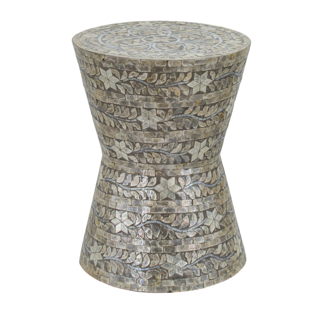 Artekko Ivory Τραπέζι Βοηθητικό Σκαμπό MDF Capiz Μπεζ (35x35x48)cm Artekko 49922 Artekko Ivory Τραπέζι Βοηθητικό Σκαμπό MDF Capiz Μπεζ (35x35x48)cm Artekko 49922