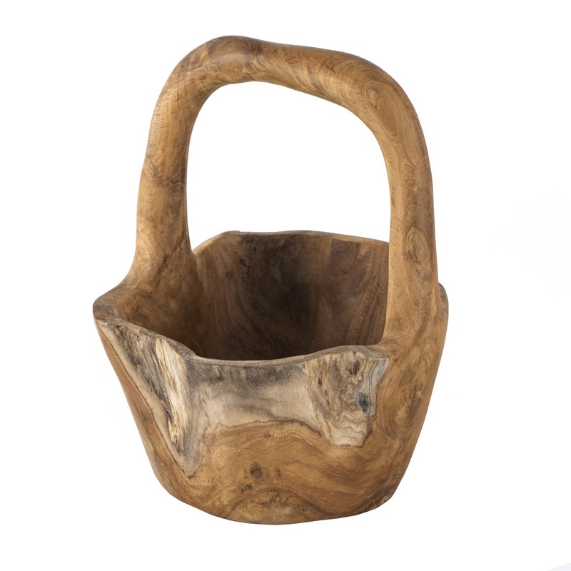 Artekko Woody Διακοσμητικό Μπολ με Λαβή από Ξύλο Teak Φυσική Απόχρωση (22x22x33)cm Artekko 49935 Artekko Woody Διακοσμητικό Μπολ με Λαβή από Ξύλο Teak Φυσική Απόχρωση (22x22x33)cm Artekko 49935