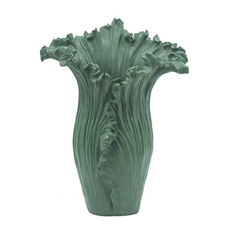Artekko Flower Διακοσμητικό Βάζο Ρητίνη Πράσινο (31x21x39)cm Artekko 60008 Artekko Flower Διακοσμητικό Βάζο Ρητίνη Πράσινο (31x21x39)cm Artekko 60008