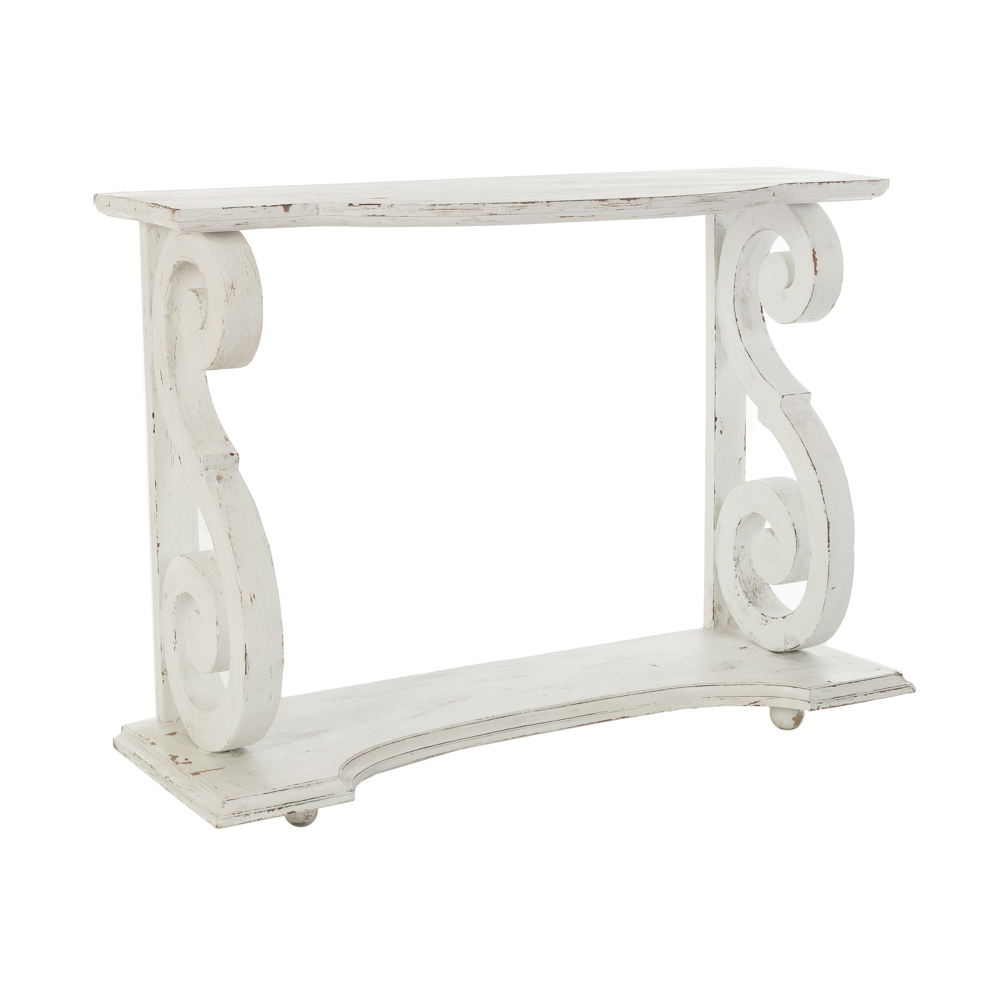 Artekko Magnus Ξύλινη Σκαλιστή Κονσόλα σε Λευκό Χρώμα (120x40x87)cm Artekko 667-4024-A Artekko Magnus Ξύλινη Σκαλιστή Κονσόλα σε Λευκό Χρώμα (120x40x87)cm Artekko 667-4024-A
