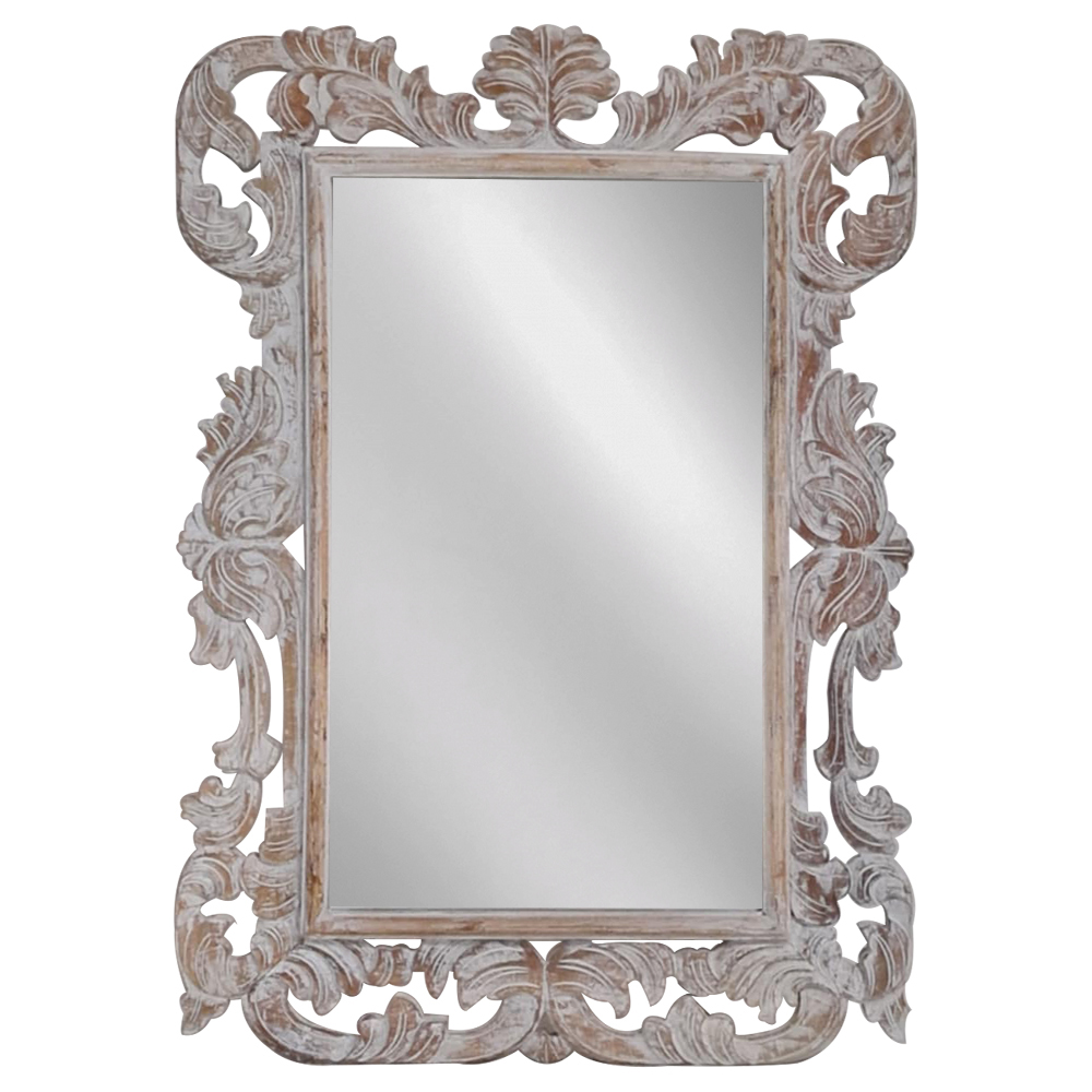 Artekko Mirroki Ξύλινος Λευκός Πατίνα Σκαλιστός Καθρέπτης Τοίχου (100×70)cm Artekko 667-4028 Artekko Mirroki Ξύλινος Λευκός Πατίνα Σκαλιστός Καθρέπτης Τοίχου (100×70)cm Artekko 667-4028