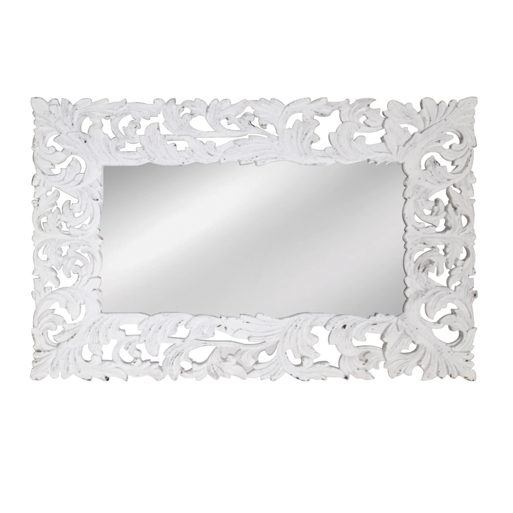 Artekko Mirroki Ξύλινος Λευκός Σκαλιστός Καθρέπτης Τοίχου (150×100)cm Artekko 667-4031 Artekko Mirroki Ξύλινος Λευκός Σκαλιστός Καθρέπτης Τοίχου (150×100)cm Artekko 667-4031