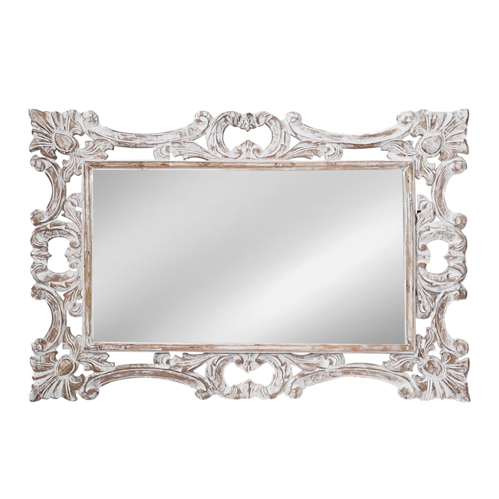 Artekko Mirroki Ξύλινος Λευκός Πατίνα Σκαλιστός Καθρέπτης Τοίχου (120×80)cm Artekko 667-4034 Artekko Mirroki Ξύλινος Λευκός Πατίνα Σκαλιστός Καθρέπτης Τοίχου (120×80)cm Artekko 667-4034