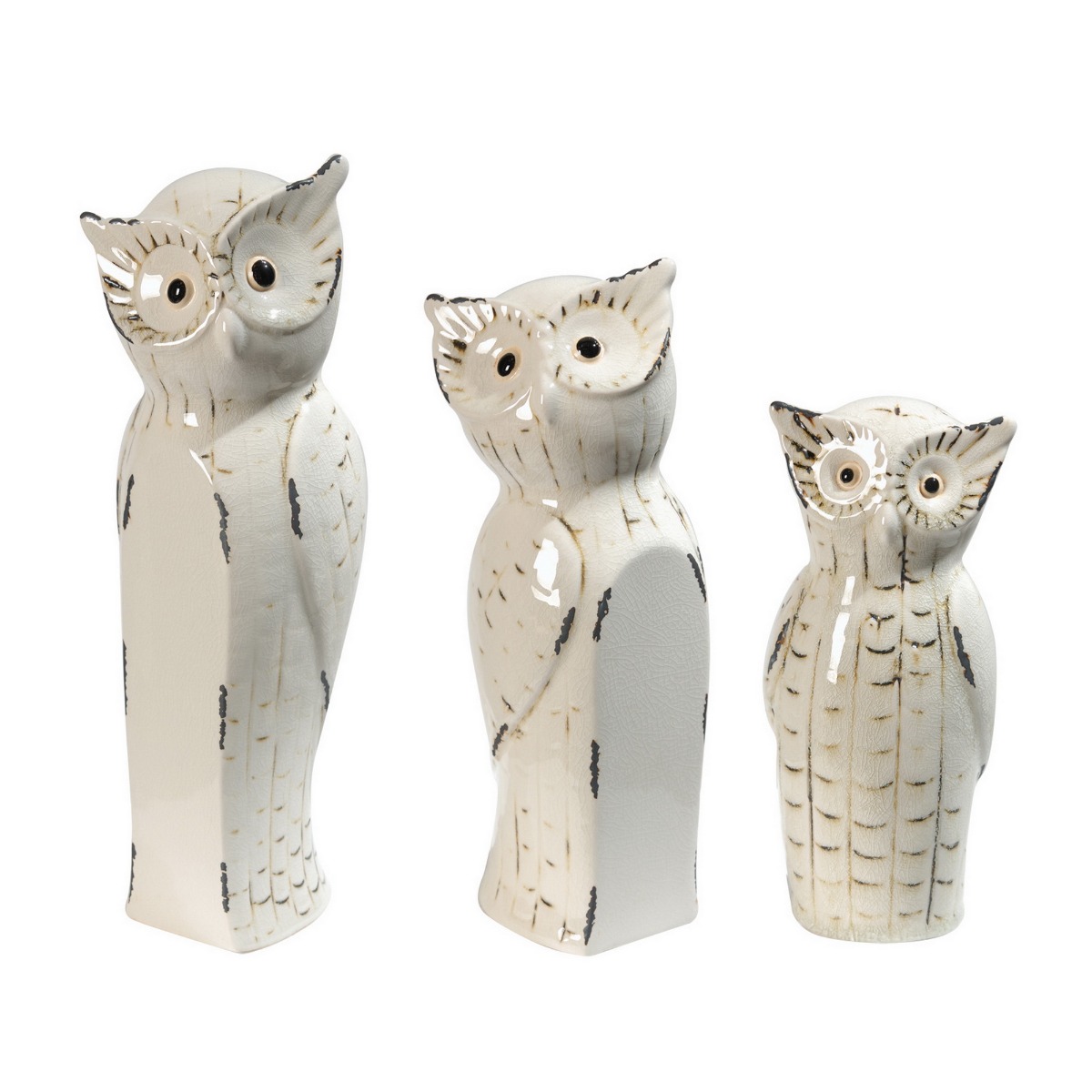 Artekko Owls Διακοσμητικές Επιτραπέζιες Κουκουβάγιες Πορσελάνη Μπεζ (12x12x37)cm Σετ/3 Artekko 68458 Artekko Owls Διακοσμητικές Επιτραπέζιες Κουκουβάγιες Πορσελάνη Μπεζ (12x12x37)cm Σετ/3 Artekko 68458