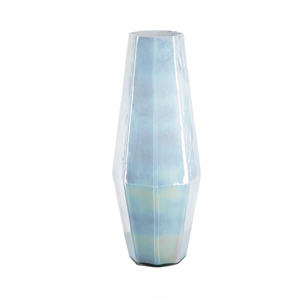 Artekko Aqua Διακοσμητικό Βάζο Γυάλινο Γαλάζιο (17.5×17.5×51)cm Artekko 70441
