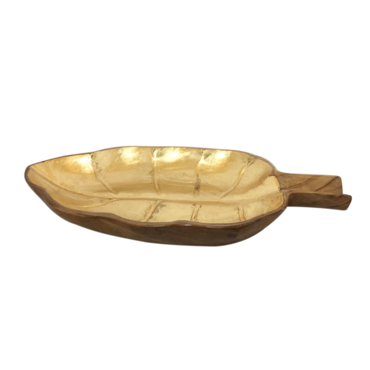 Artekko Woody Διακοσμητική Πιατέλα από Ξύλο Teak Φυσική Απόχρωση Χρυσό (40x26x6)cm Artekko 70648