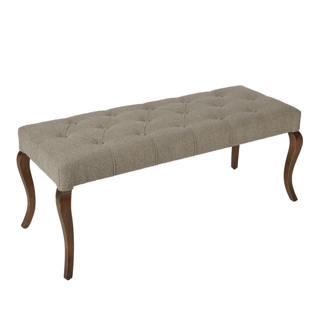 Artekko Bench Καφέ Ταμπουρέ με Μπουκλέ Ύφασμα 120cm Artekko 783-1234 Artekko Bench Καφέ Ταμπουρέ με Μπουκλέ Ύφασμα 120cm Artekko 783-1234
