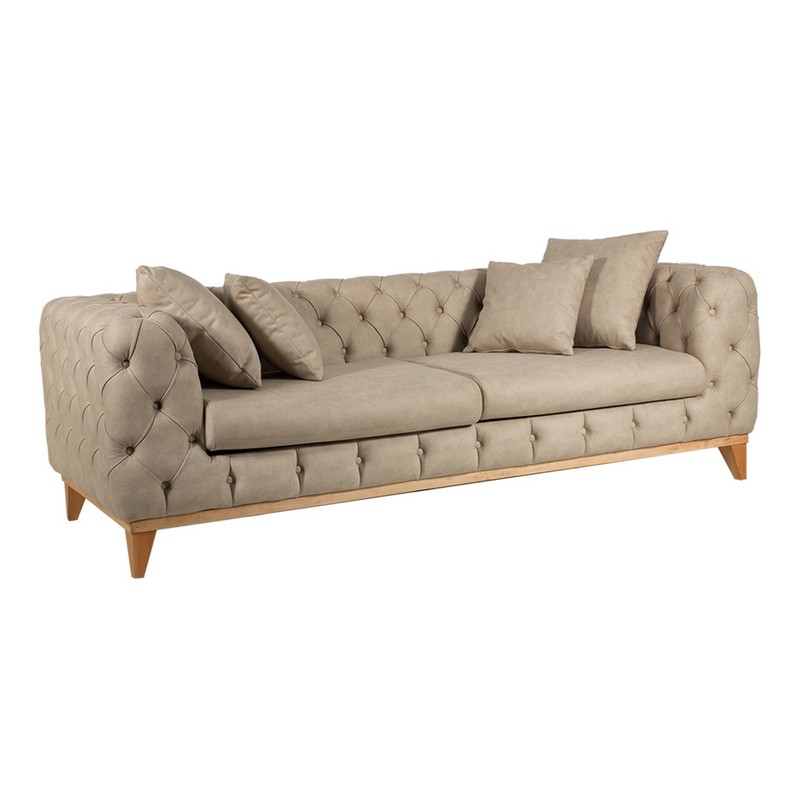 Artekko Καναπές τριθέσιος JAGUAR 225x92x68 ύφασμα VENA 01 με ξύλινα πόδια Artekko 783-7140 Artekko Καναπές τριθέσιος JAGUAR 225x92x68 ύφασμα VENA 01 με ξύλινα πόδια Artekko 783-7140