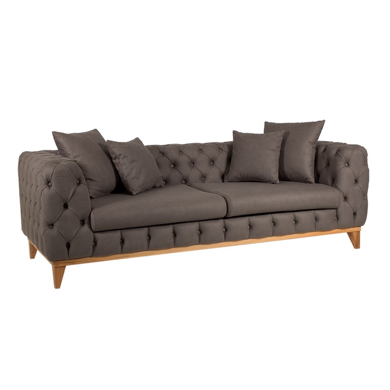 Artekko Καναπές τριθέσιος JAGUAR 225x92x68 ύφασμα VENA 07 με ξύλινα πόδια Artekko 783-7144
